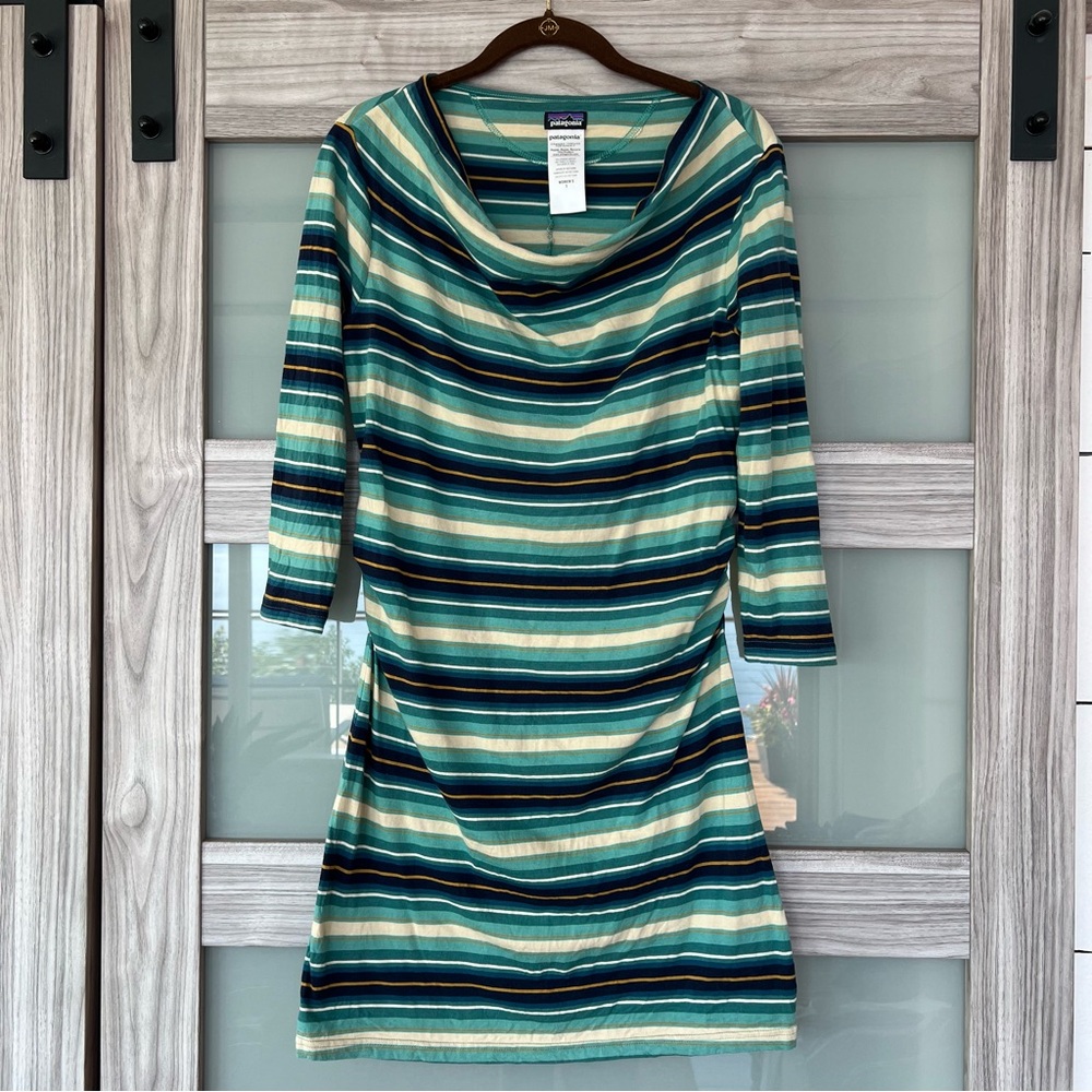 Patagonia Hatty Striped Cowl Neck Dress